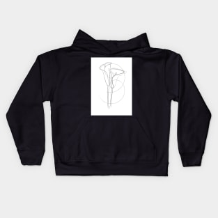 Calla Lily Line Drawing Kids Hoodie